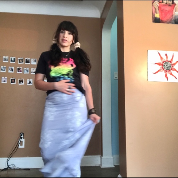 JOE FRESH NWOT pinstripe maxi skirt W/ruffle - Picture 3 of 10